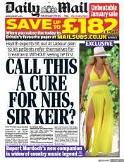 Daily Mail () Newspaper Front Page for 16 January 2023
