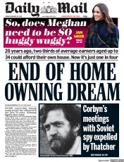 Daily Mail () Newspaper Front Page for 16 February 2018