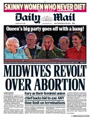 Daily Mail () Newspaper Front Page for 16 May 2016