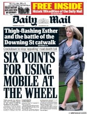 Daily Mail () Newspaper Front Page for 16 July 2014