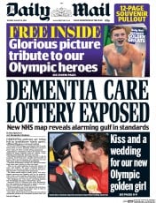 Daily Mail () Newspaper Front Page for 16 August 2016