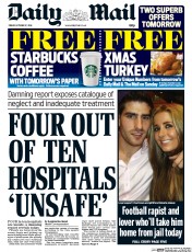 Daily Mail () Newspaper Front Page for 17 October 2014