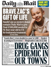 Daily Mail () Newspaper Front Page for 17 October 2018