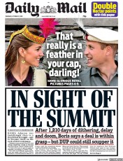 Daily Mail () Newspaper Front Page for 17 October 2019