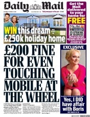 Daily Mail () Newspaper Front Page for 17 October 2020