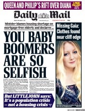 Daily Mail () Newspaper Front Page for 17 November 2017