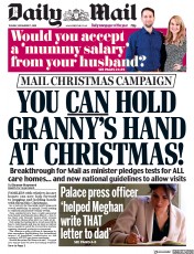 Daily Mail () Newspaper Front Page for 17 November 2020