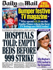 Daily Mail () Newspaper Front Page for 17 December 2022