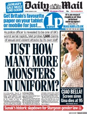 Daily Mail () Newspaper Front Page for 17 January 2023