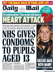Daily Mail () Newspaper Front Page for 17 February 2015
