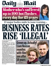Daily Mail () Newspaper Front Page for 17 February 2017