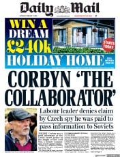 Daily Mail () Newspaper Front Page for 17 February 2018