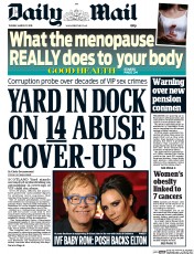 Daily Mail () Newspaper Front Page for 17 March 2015