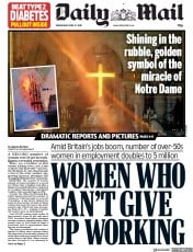Daily Mail () Newspaper Front Page for 17 April 2019