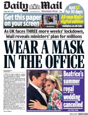 Daily Mail () Newspaper Front Page for 17 April 2020
