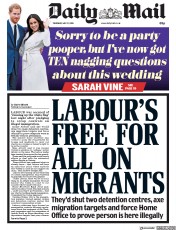 Daily Mail () Newspaper Front Page for 17 May 2018