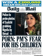 Daily Mail () Newspaper Front Page for 17 June 2013