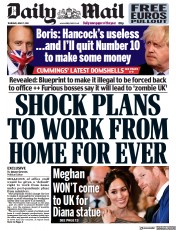Daily Mail () Newspaper Front Page for 17 June 2021