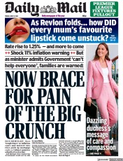 Daily Mail () Newspaper Front Page for 17 June 2022