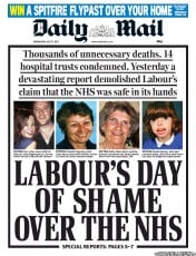 Daily Mail () Newspaper Front Page for 17 July 2013