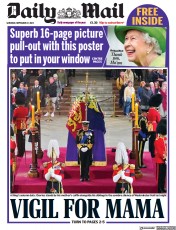 Daily Mail () Newspaper Front Page for 17 September 2022