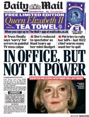 Daily Mail () Newspaper Front Page for 18 October 2022