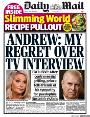 Daily Mail () Newspaper Front Page for 18 November 2019