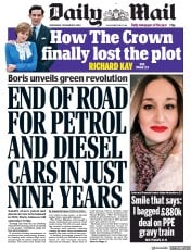 Daily Mail () Newspaper Front Page for 18 November 2020