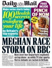 Daily Mail () Newspaper Front Page for 18 January 2020