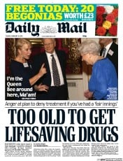 Daily Mail () Newspaper Front Page for 18 February 2014