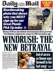 Daily Mail () Newspaper Front Page for 18 April 2018