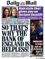 Daily Mail () Newspaper Front Page for 18 May 2022