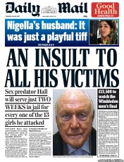 Daily Mail () Newspaper Front Page for 18 June 2013