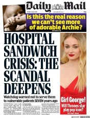 Daily Mail () Newspaper Front Page for 18 June 2019