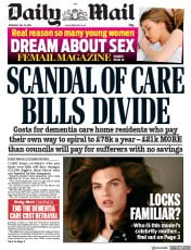 Daily Mail () Newspaper Front Page for 18 July 2019