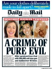 Daily Mail () Newspaper Front Page for 18 August 2016