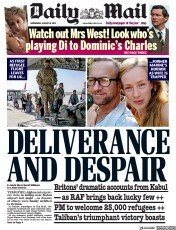 Daily Mail () Newspaper Front Page for 18 August 2021