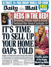 Daily Mail () Newspaper Front Page for 18 September 2015
