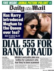 Daily Mail () Newspaper Front Page for 19 October 2017