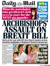 Daily Mail () Newspaper Front Page for 19 October 2020