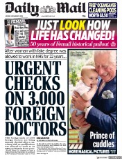 Daily Mail () Newspaper Front Page for 19 November 2018