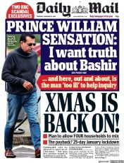 Daily Mail () Newspaper Front Page for 19 November 2020