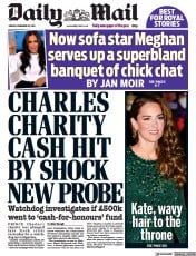 Daily Mail () Newspaper Front Page for 19 November 2021