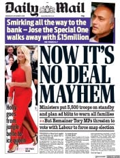 Daily Mail () Newspaper Front Page for 19 December 2018