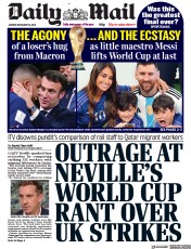 Daily Mail () Newspaper Front Page for 19 December 2022
