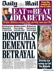 Daily Mail () Newspaper Front Page for 19 January 2016