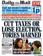 Daily Mail () Newspaper Front Page for 19 January 2023