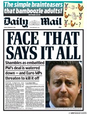 Daily Mail () Newspaper Front Page for 19 February 2016