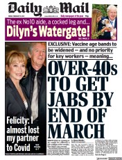 Daily Mail () Newspaper Front Page for 19 February 2021