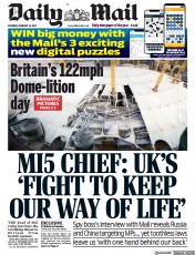 Daily Mail () Newspaper Front Page for 19 February 2022